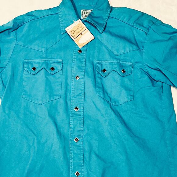 H Bar C California Ranchwear Western Shirt Men Medium Blue Pearl Snap Vintage - Picture 3 of 10